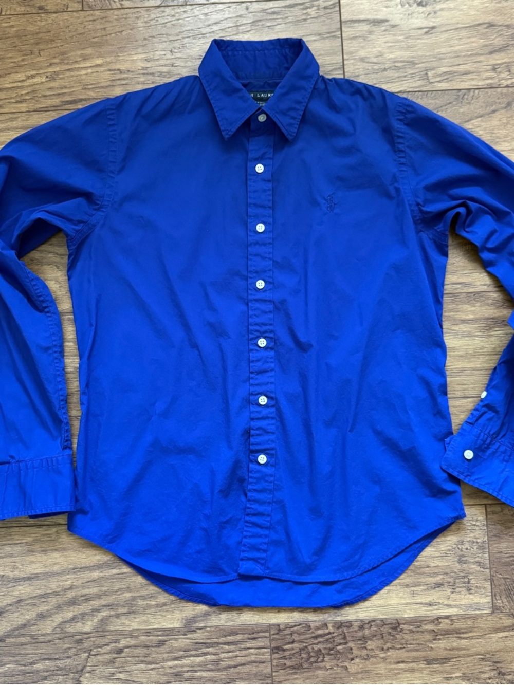 Ralph Lauren Women’s Cobalt Blue Button-Down Dress Shirt Size 10